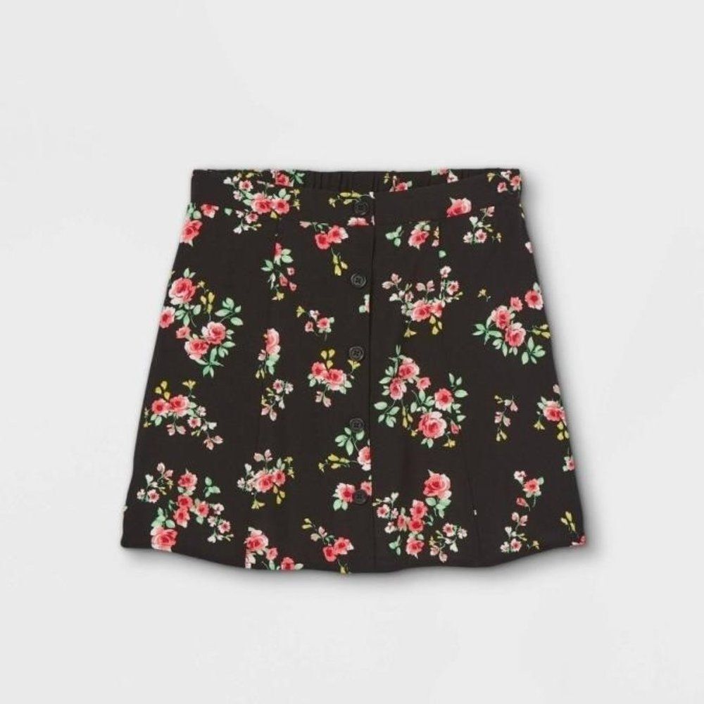 NEW Art Class Button Front High Waist Floral Skirt